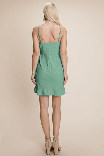 Asymmetrical Ruffle Hem Wrap Mini Dress | Apparel | Kitchen + Metal