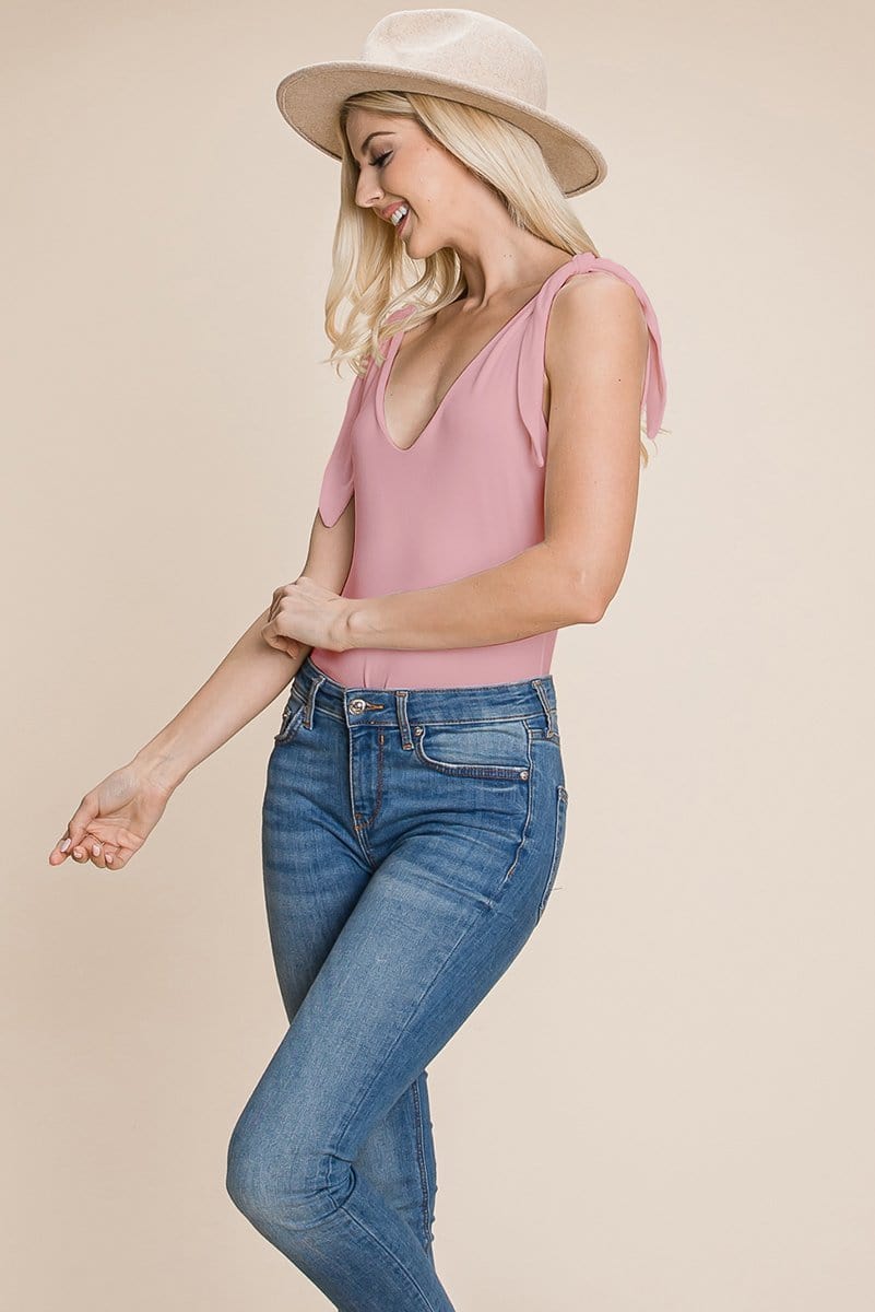 Casual Sleeveless Cotton Shoulder Tie Bodysuit | Apparel | Kitchen + Metal