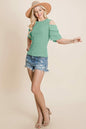 Multi Layered Flutter Short Sleeve Cold Shoulder Tops T Shirt Blouse | Apparel | Kitchen + Metal