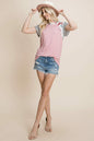 Color Block T Shirts Tops Casual Floral Striped Cap Sleeve | Apparel | Kitchen + Metal