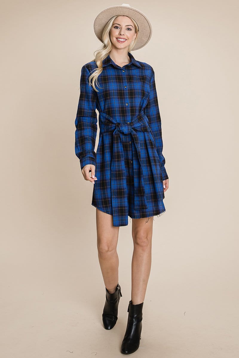 Belted Casual Tunic Cotton Plaid T Shirt Dresses | Apparel | Kitchen + Metal