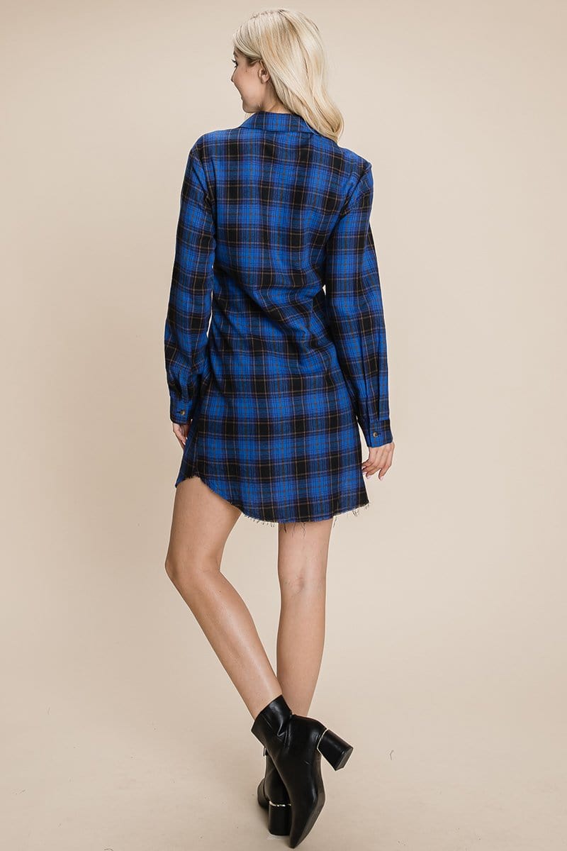 Belted Casual Tunic Cotton Plaid T Shirt Dresses | Apparel | Kitchen + Metal