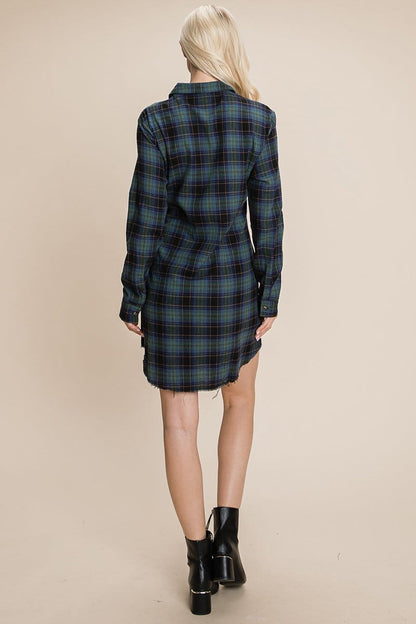 Belted Casual Tunic Cotton Plaid T Shirt Dresses | Apparel | Kitchen + Metal