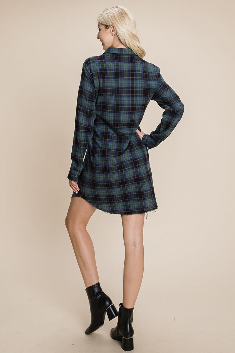 Belted Casual Tunic Cotton Plaid T Shirt Dresses | Apparel | Kitchen + Metal