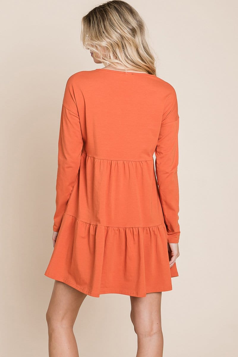 Button Front Long Sleeve Pleated Swing Dresses | Apparel | Kitchen + Metal