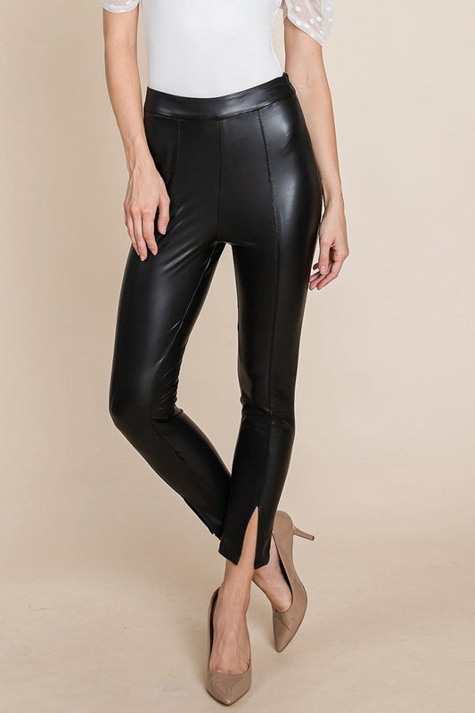 Slit Hem Faux Leather Pants Leggings | Apparel | Kitchen + Metal