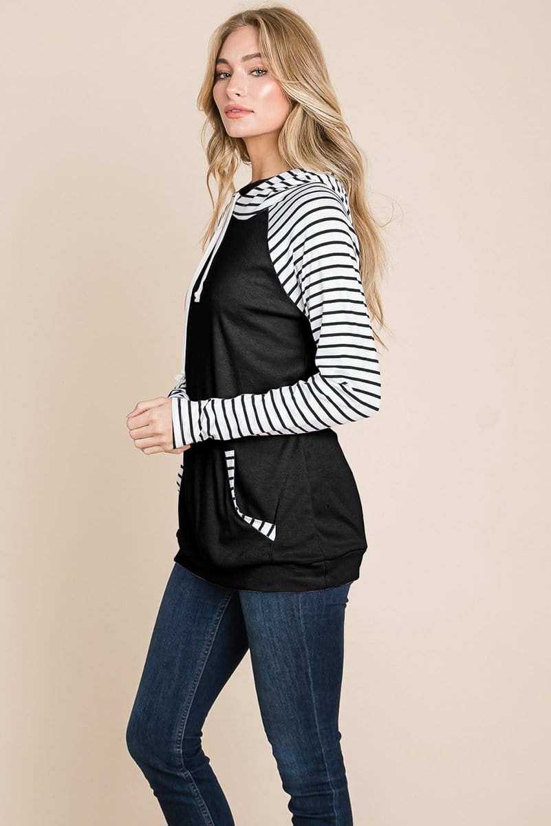 Color Block Striped Double Hoodie Sweatshirts | Apparel | Kitchen + Metal