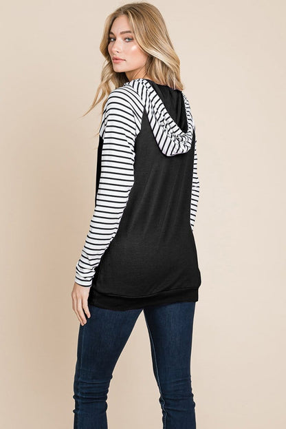 Color Block Striped Double Hoodie Sweatshirts | Apparel | Kitchen + Metal