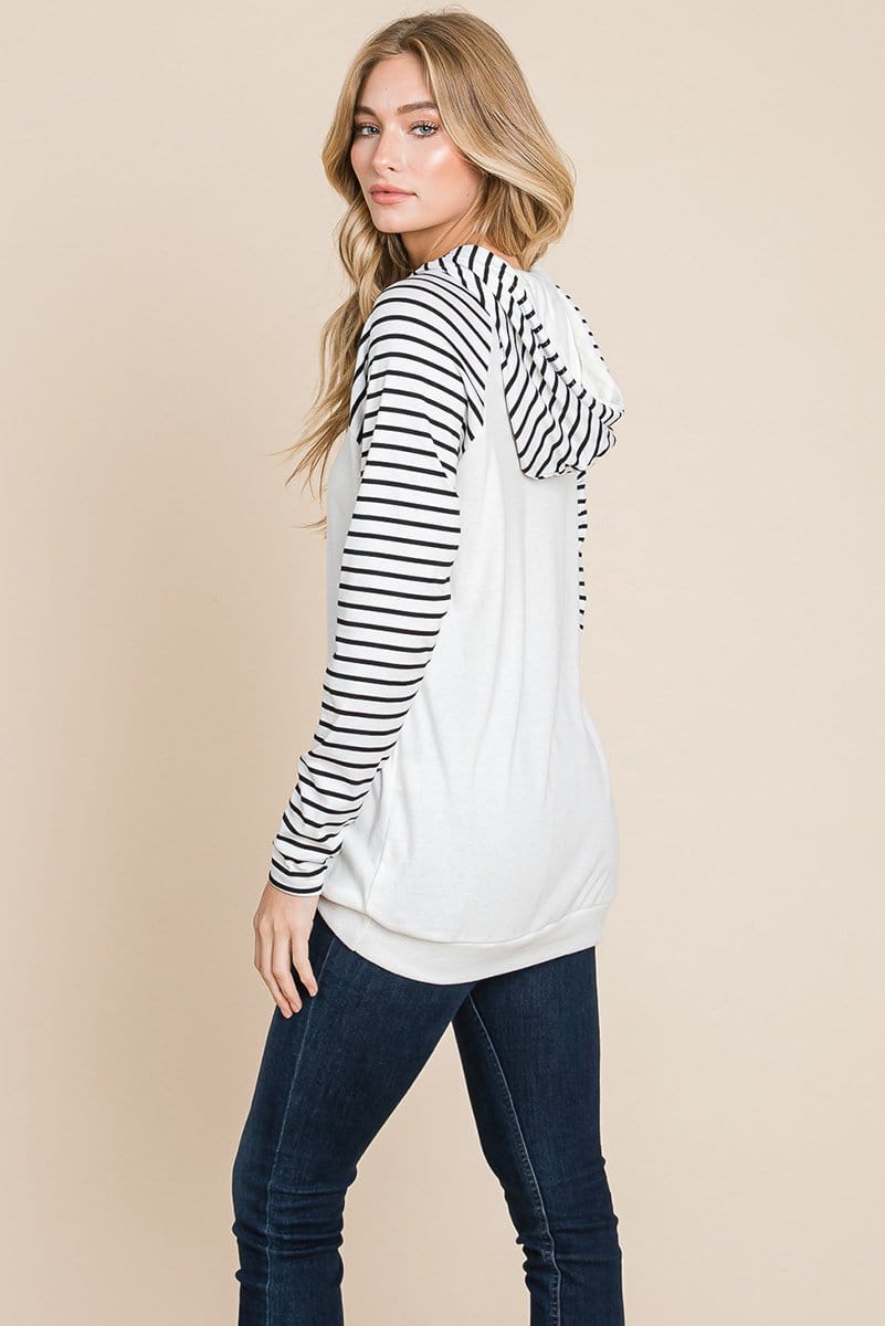 Color Block Striped Double Hoodie Sweatshirts | Apparel | Kitchen + Metal