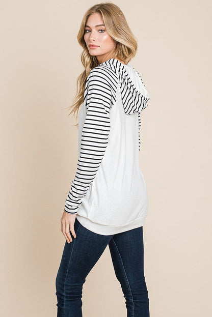 Color Block Striped Double Hoodie Sweatshirts | Apparel | Kitchen + Metal