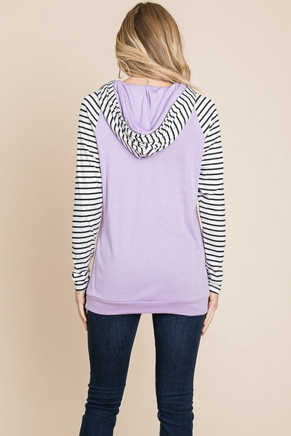 Color Block Striped Double Hoodie Sweatshirts | Apparel | Kitchen + Metal