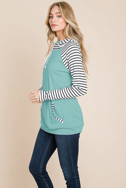 Color Block Striped Double Hoodie Sweatshirts | Apparel | Kitchen + Metal
