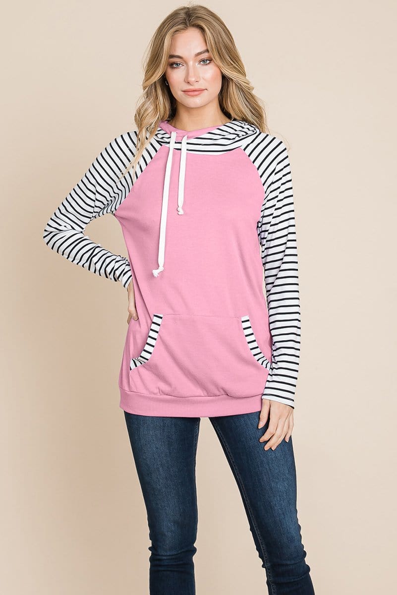 Color Block Striped Double Hoodie Sweatshirts | Apparel | Kitchen + Metal