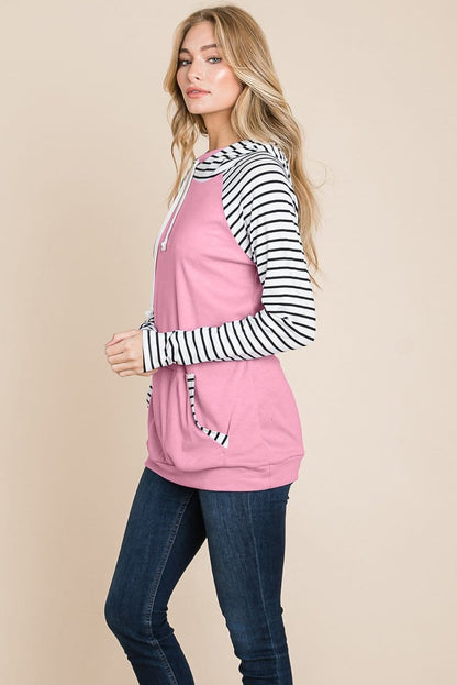 Color Block Striped Double Hoodie Sweatshirts | Apparel | Kitchen + Metal