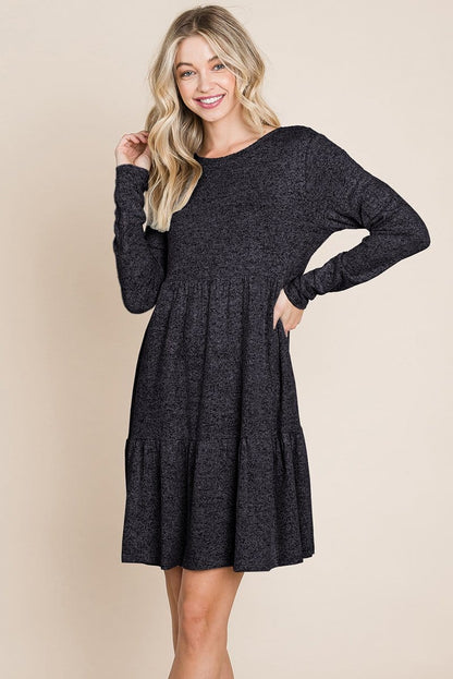 Brushed Hacci Tiered Pleated Mini Dress | Apparel | Kitchen + Metal