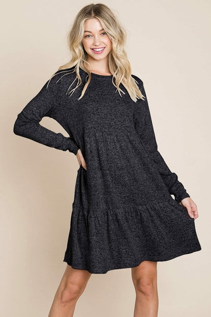 Brushed Hacci Tiered Pleated Mini Dress | Apparel | Kitchen + Metal