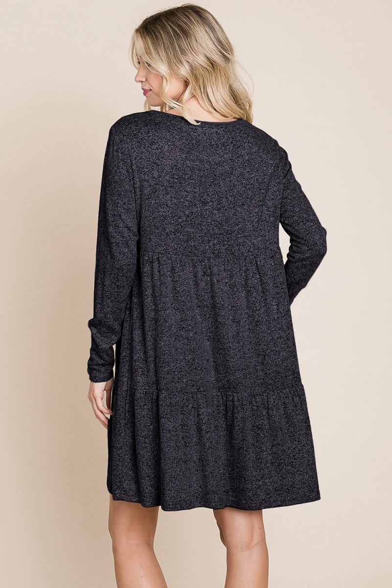 Brushed Hacci Tiered Pleated Mini Dress | Apparel | Kitchen + Metal