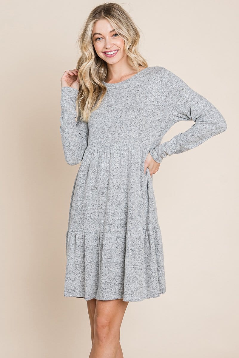 Brushed Hacci Tiered Pleated Mini Dress | Apparel | Kitchen + Metal