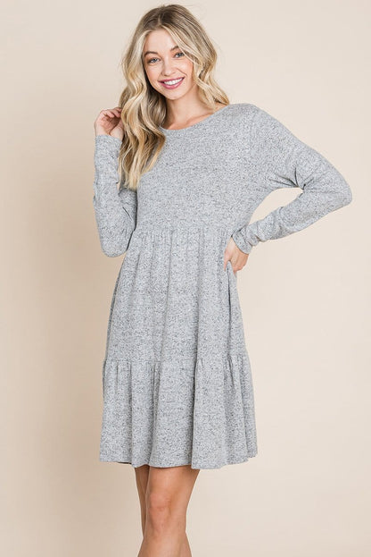 Brushed Hacci Tiered Pleated Mini Dress | Apparel | Kitchen + Metal