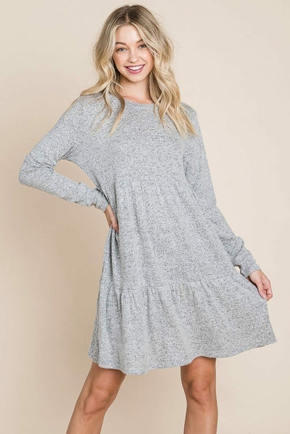 Brushed Hacci Tiered Pleated Mini Dress | Apparel | Kitchen + Metal
