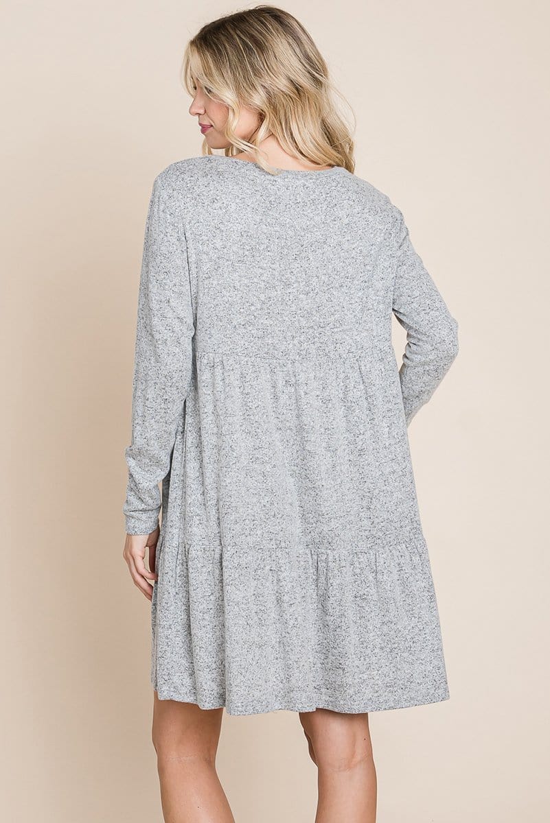 Brushed Hacci Tiered Pleated Mini Dress | Apparel | Kitchen + Metal