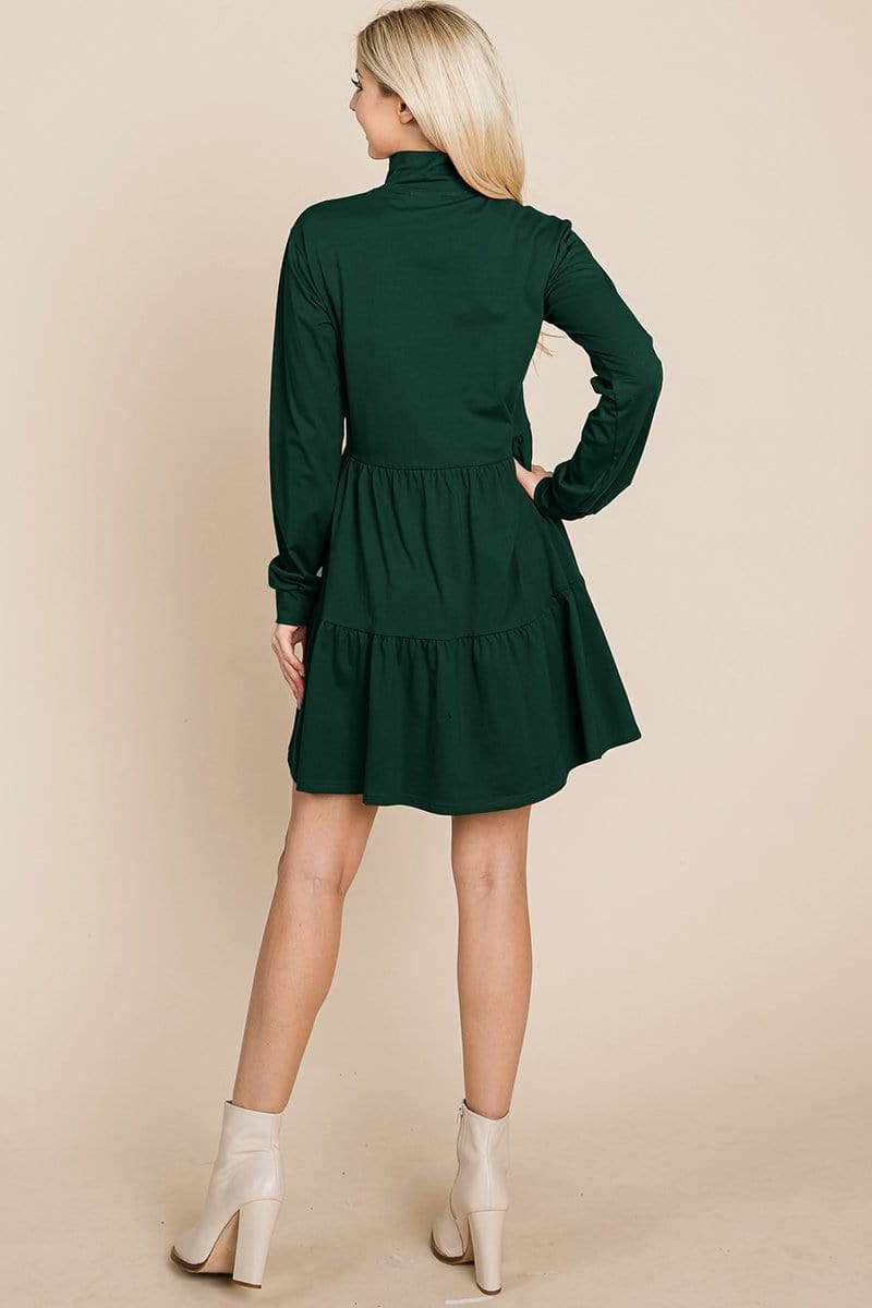 Collared Zipper Front Layered Cotton Shirt Dress | Apparel | Kitchen + Metal