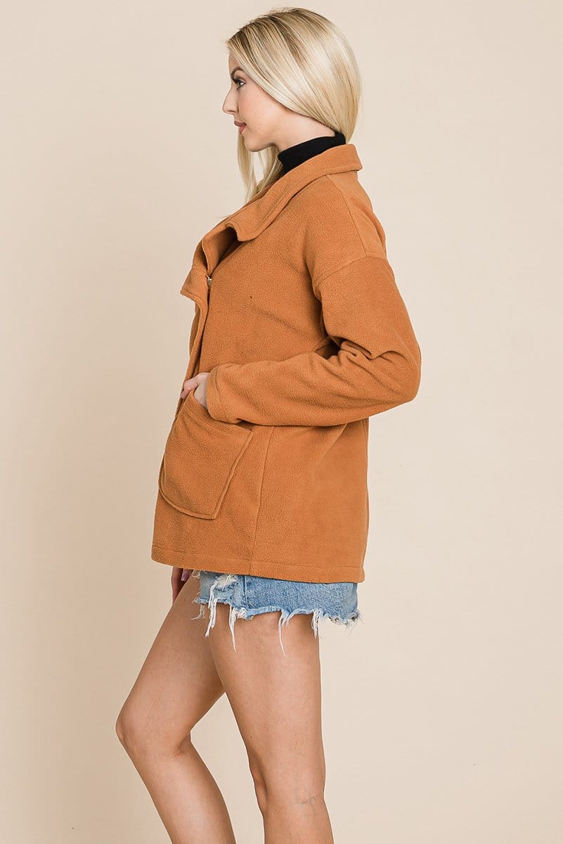 Fleece Jacket Lapel Lightweight Warm Sherpa | Apparel | Kitchen + Metal