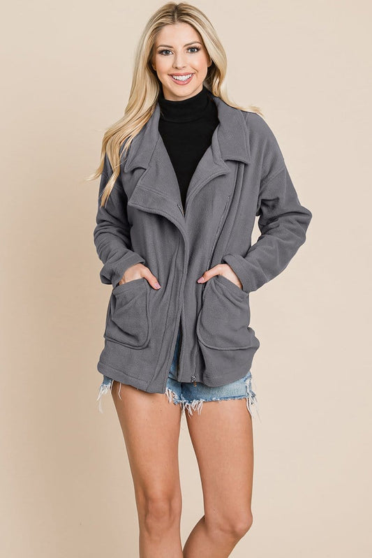Fleece Jacket Lapel Lightweight Warm Sherpa | Apparel | Kitchen + Metal