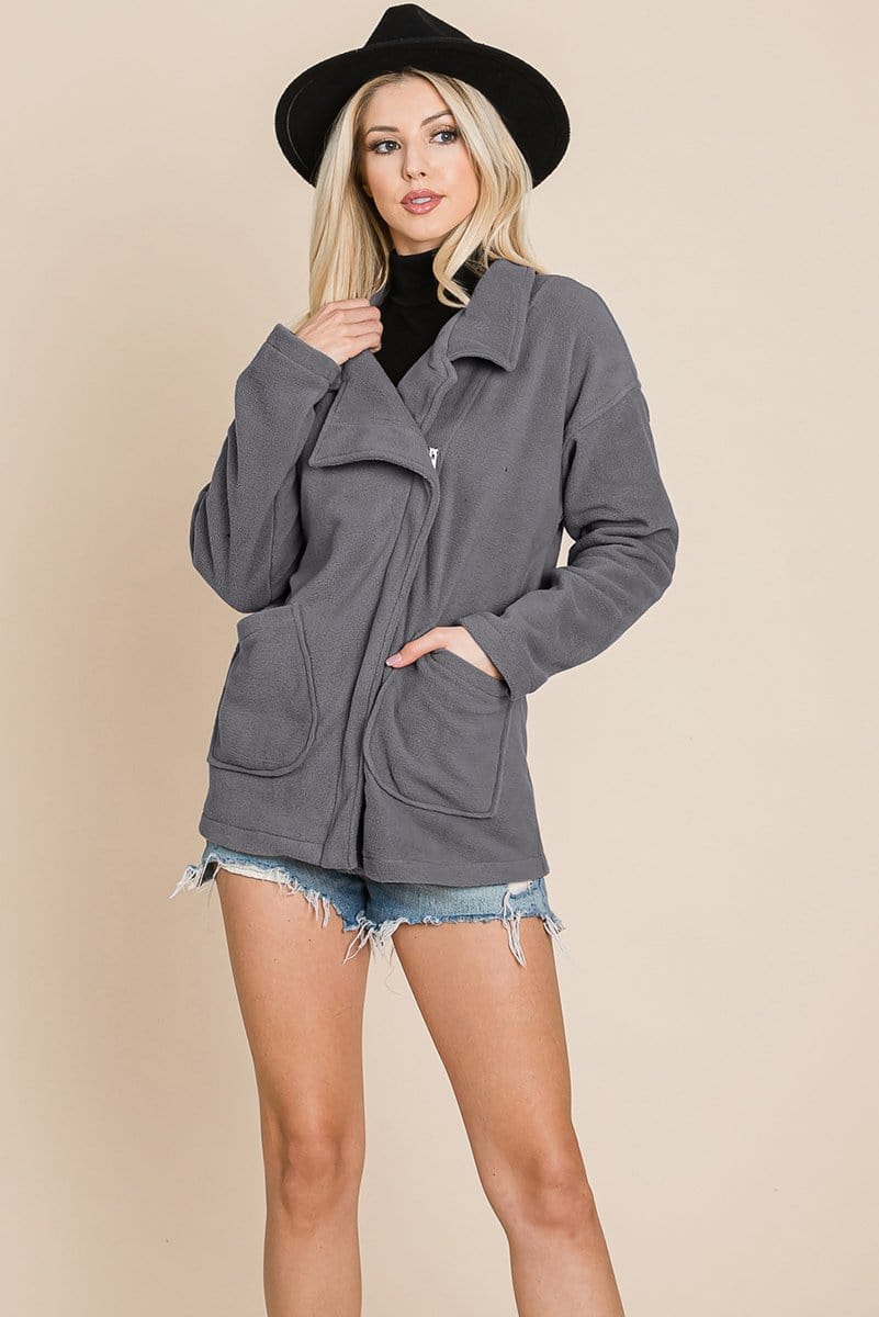 Fleece Jacket Lapel Lightweight Warm Sherpa | Apparel | Kitchen + Metal