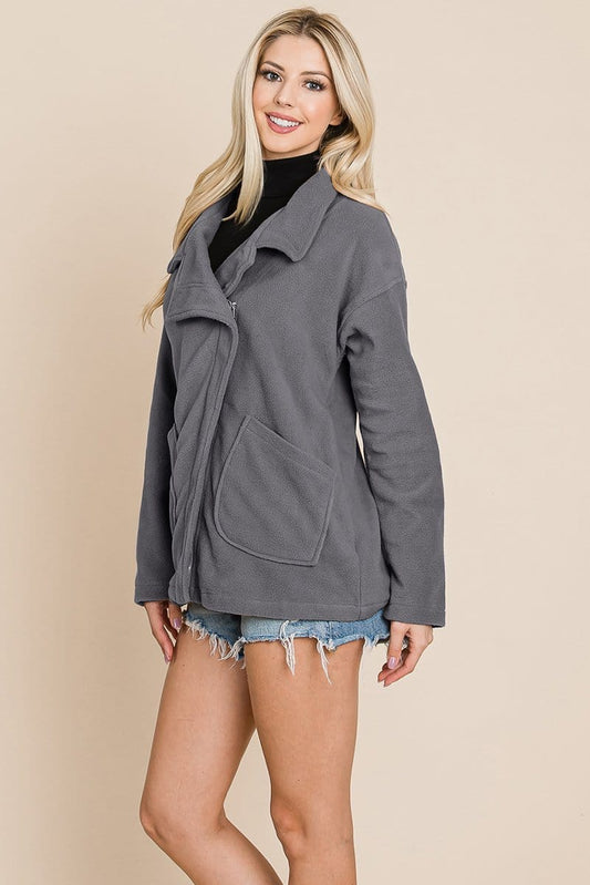 Fleece Jacket Lapel Lightweight Warm Sherpa | Apparel | Kitchen + Metal