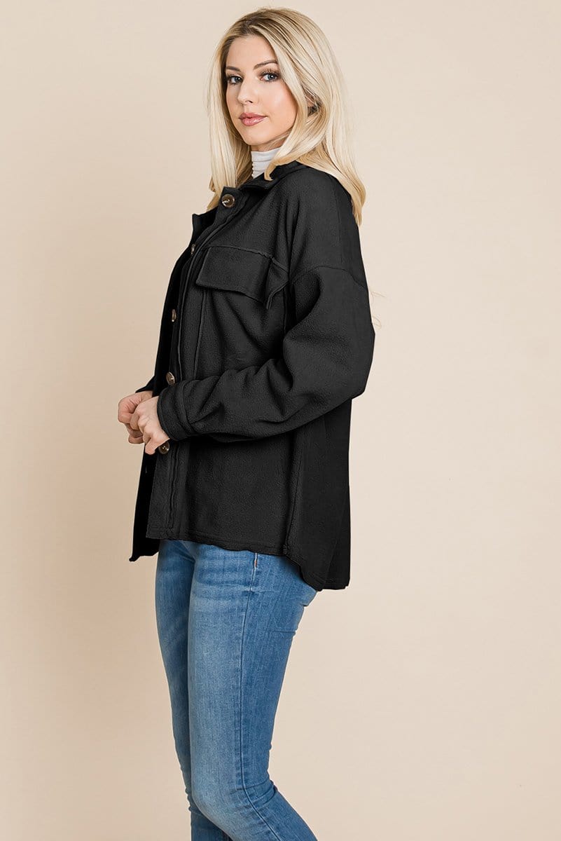 Fleece Jacket Lapel Button up Sherpa Coat | Apparel | Kitchen + Metal
