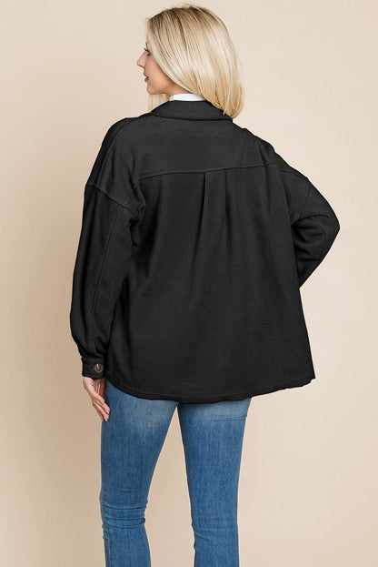 Fleece Jacket Lapel Button up Sherpa Coat | Apparel | Kitchen + Metal