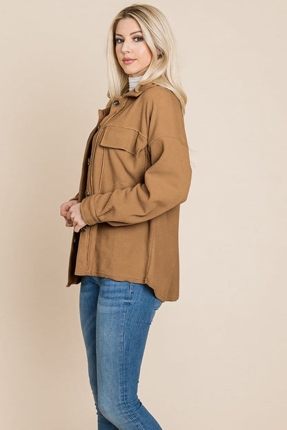 Fleece Jacket Lapel Button up Sherpa Coat | Apparel | Kitchen + Metal