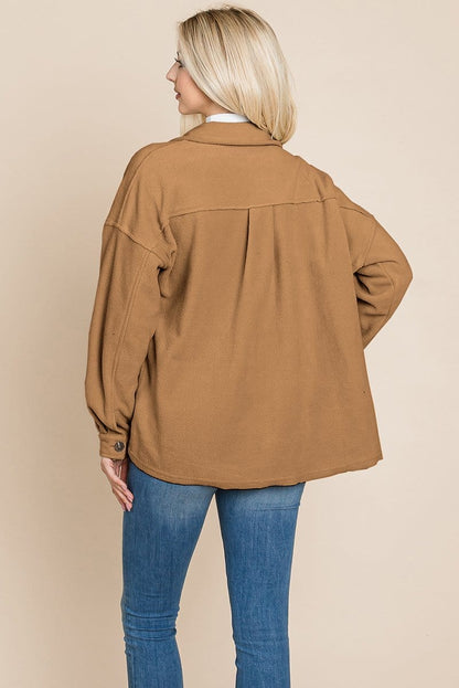 Fleece Jacket Lapel Button up Sherpa Coat | Apparel | Kitchen + Metal