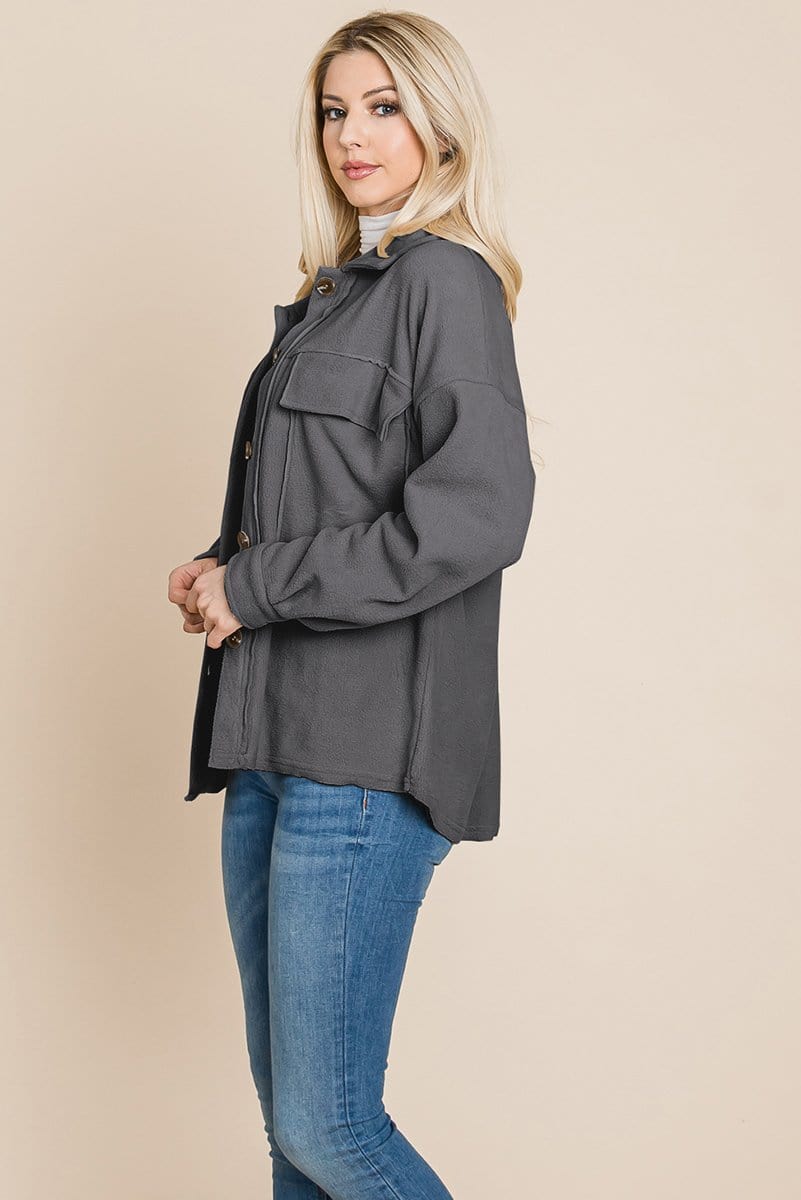 Fleece Jacket Lapel Button up Sherpa Coat | Apparel | Kitchen + Metal