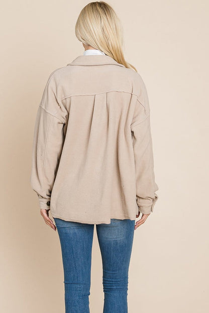 Fleece Jacket Lapel Button up Sherpa Coat | Apparel | Kitchen + Metal