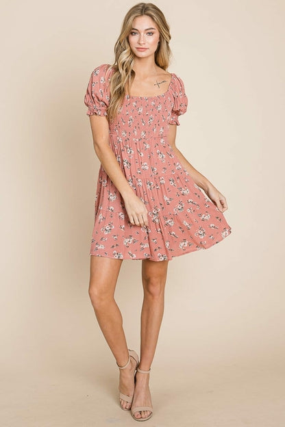 Puff Sleeve Smocked Off the Shoulder Tiered Dress | Apparel | Kitchen + Metal
