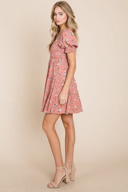 Puff Sleeve Smocked Off the Shoulder Tiered Dress | Apparel | Kitchen + Metal