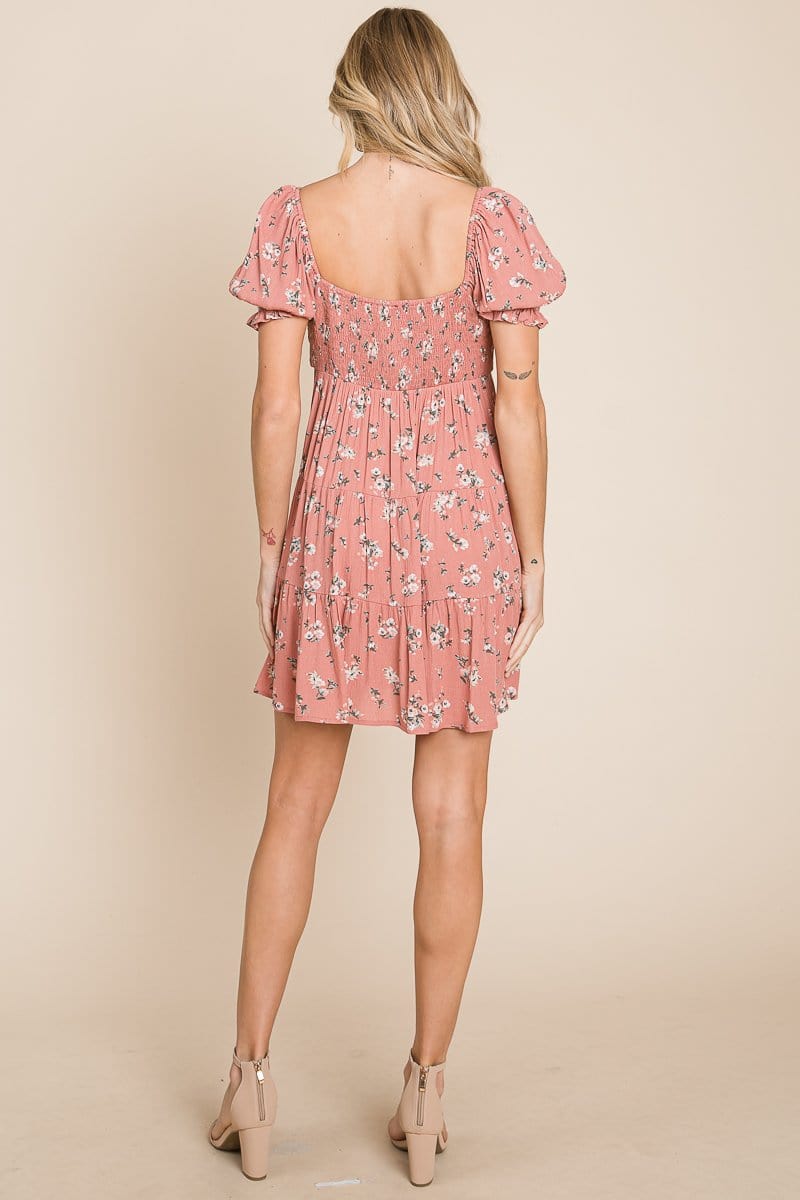 Puff Sleeve Smocked Off the Shoulder Tiered Dress | Apparel | Kitchen + Metal