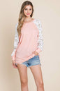 Color Block Raglan Floral Printed Sweater Tops | Apparel | Kitchen + Metal