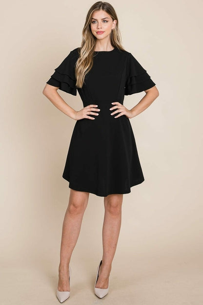 Flutter Layered Sleeve Ruffle Hem Sun Dress | Apparel | Kitchen + Metal