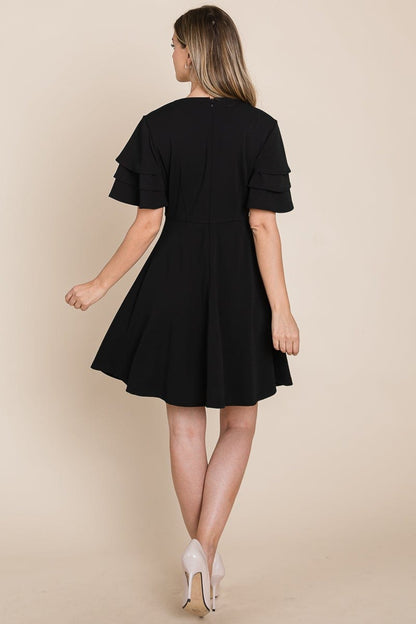 Flutter Layered Sleeve Ruffle Hem Sun Dress | Apparel | Kitchen + Metal