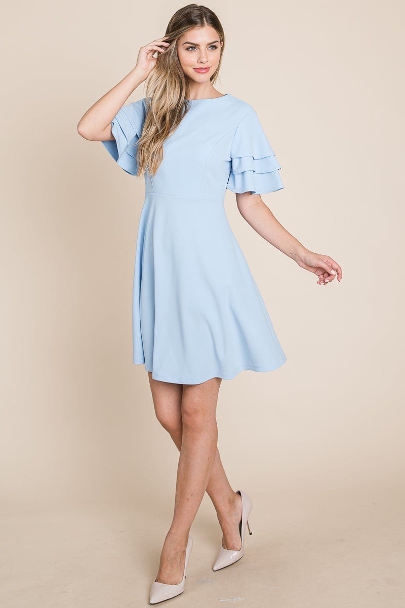 Flutter Layered Sleeve Ruffle Hem Sun Dress | Apparel | Kitchen + Metal