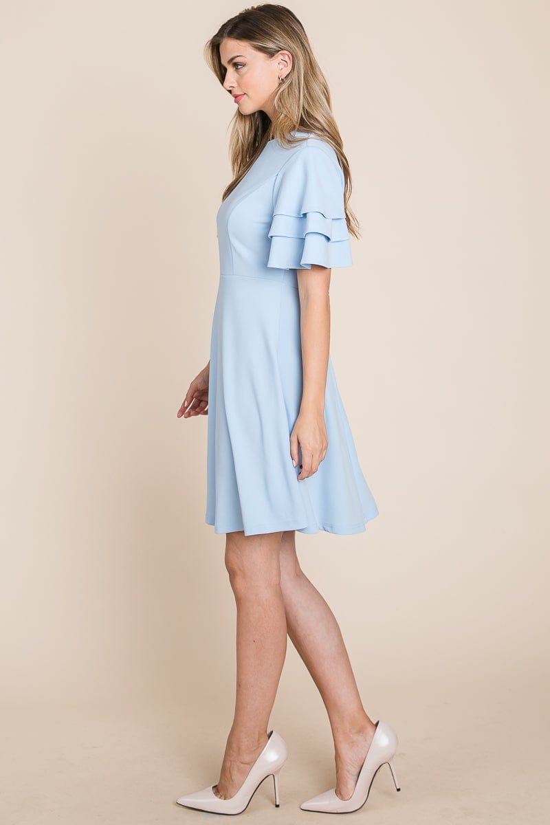 Flutter Layered Sleeve Ruffle Hem Sun Dress | Apparel | Kitchen + Metal
