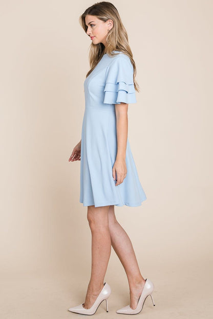Flutter Layered Sleeve Ruffle Hem Sun Dress | Apparel | Kitchen + Metal