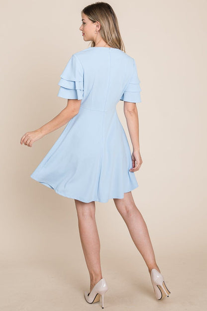 Flutter Layered Sleeve Ruffle Hem Sun Dress | Apparel | Kitchen + Metal