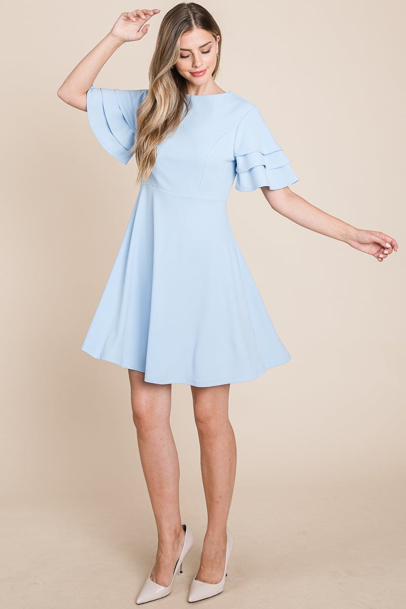 Flutter Layered Sleeve Ruffle Hem Sun Dress | Apparel | Kitchen + Metal
