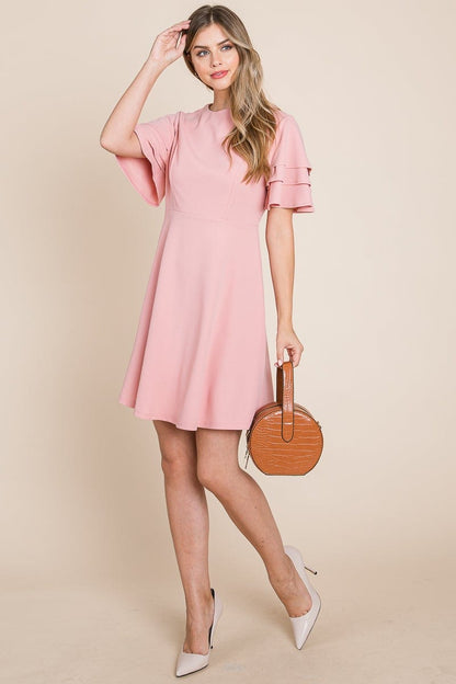 Flutter Layered Sleeve Ruffle Hem Sun Dress | Apparel | Kitchen + Metal