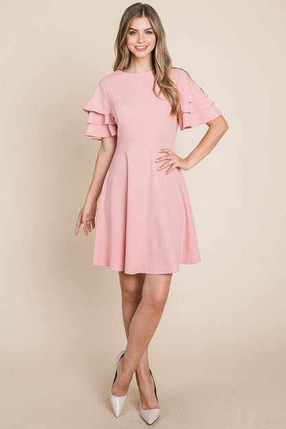 Flutter Layered Sleeve Ruffle Hem Sun Dress | Apparel | Kitchen + Metal