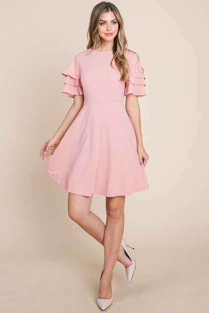 Flutter Layered Sleeve Ruffle Hem Sun Dress | Apparel | Kitchen + Metal